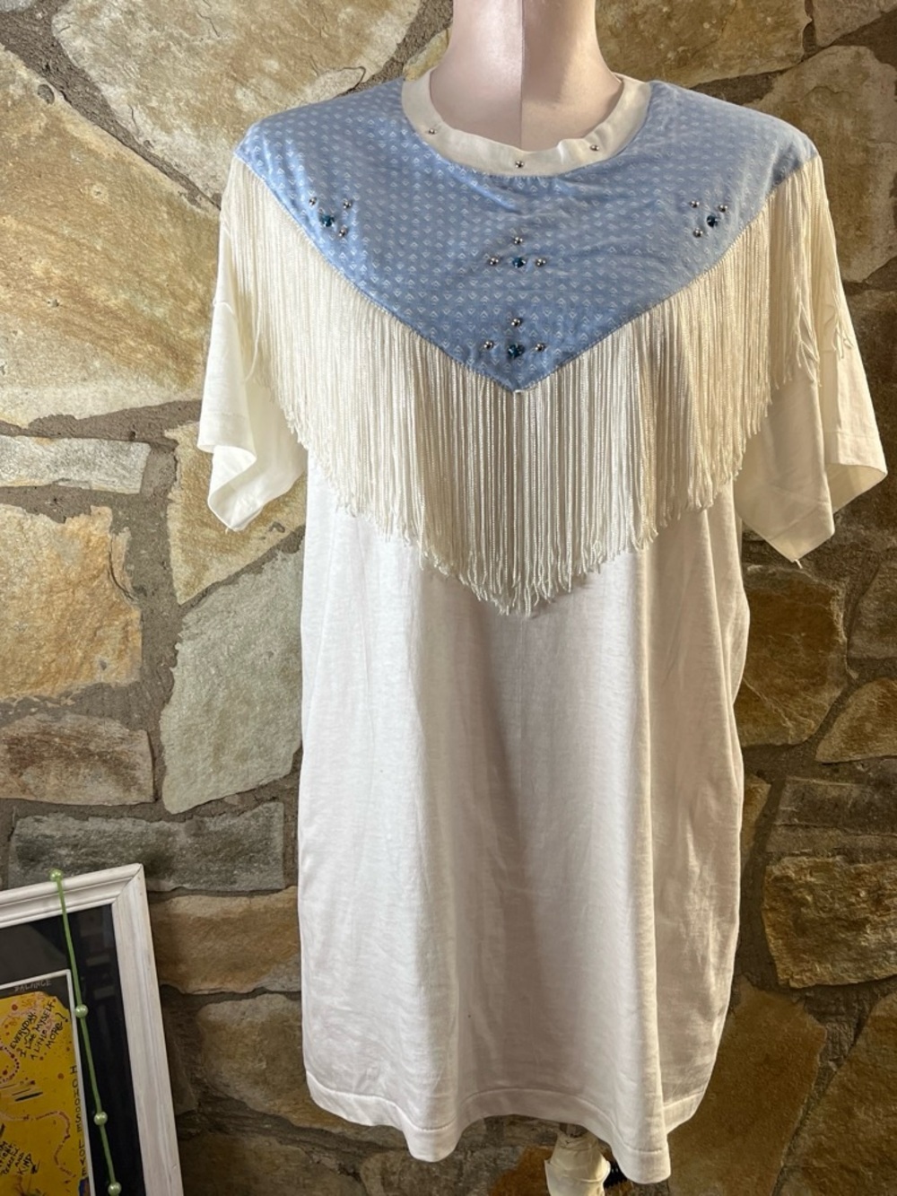 80s vintage St. La Roch western fringe  T-shirt made in the USA